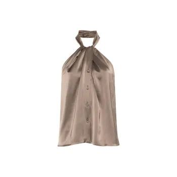 NANUSHKA Neline Draped Slip Satin Top