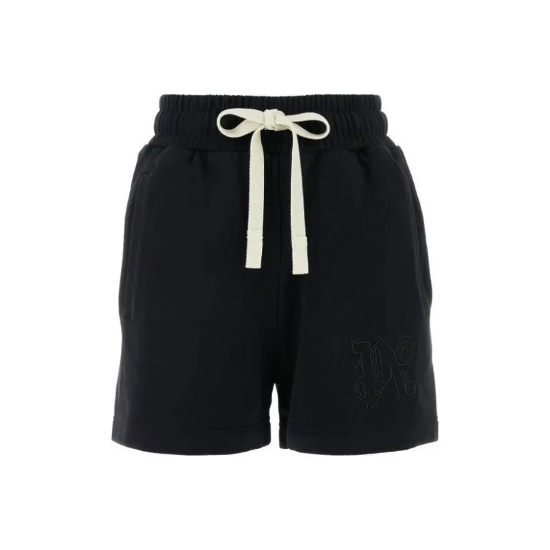 PALM ANGELS Monogram Embroidered Drawstring Sweatshorts-0