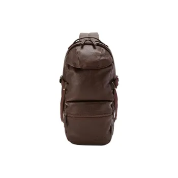 AVIREX Cow Leather One Shoulder Crossbody Bag, Sling Bag Regular Men's Dark Brown