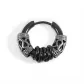 Black Five-Loop Hoop Earrings Single