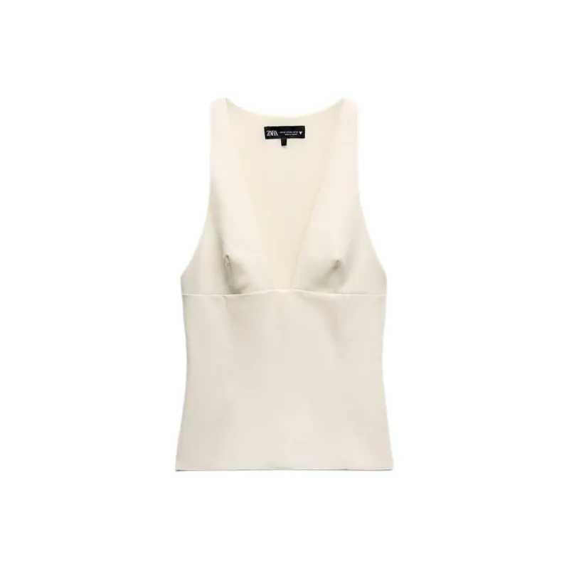 ZARA Tank Top Women's Frosted White-0