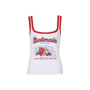 BALMAIN Fruit Square Neck Tank Top