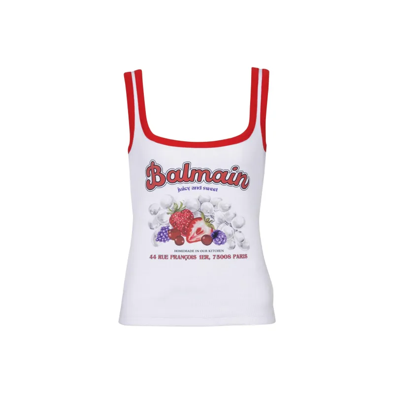 BALMAIN Fruit Square Neck Tank Top-0