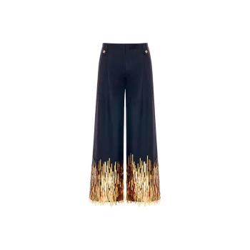 VALLEYOUTH Casual Pants Unisex Black Gold