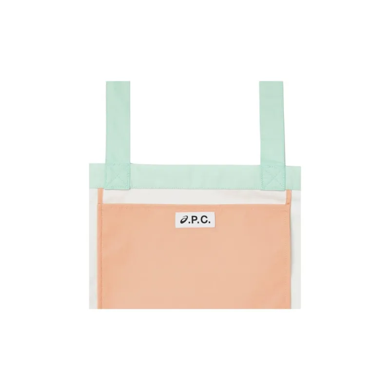 A.P.C ASICS Collaboration Polyester Tote Bag, Shopping Bag, Shoulder Bag Women's Orange & Green-1