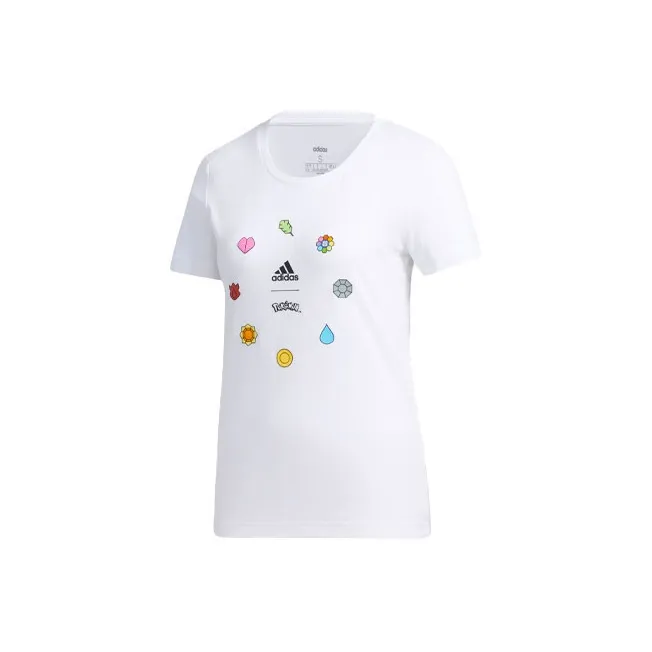 Pokemon X Adidas T Shirts Women's White-0