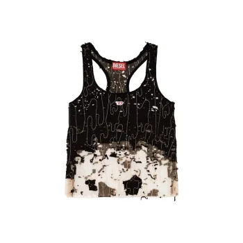 DIESEL T Bils Dev Destroyed Tulle Tank Top