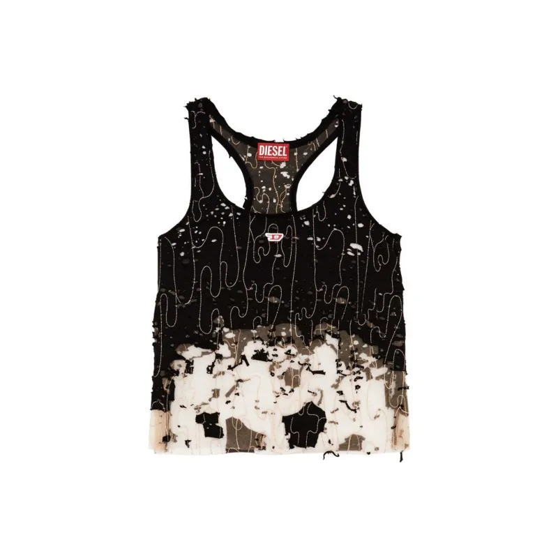 DIESEL T Bils Dev Destroyed Tulle Tank Top-0