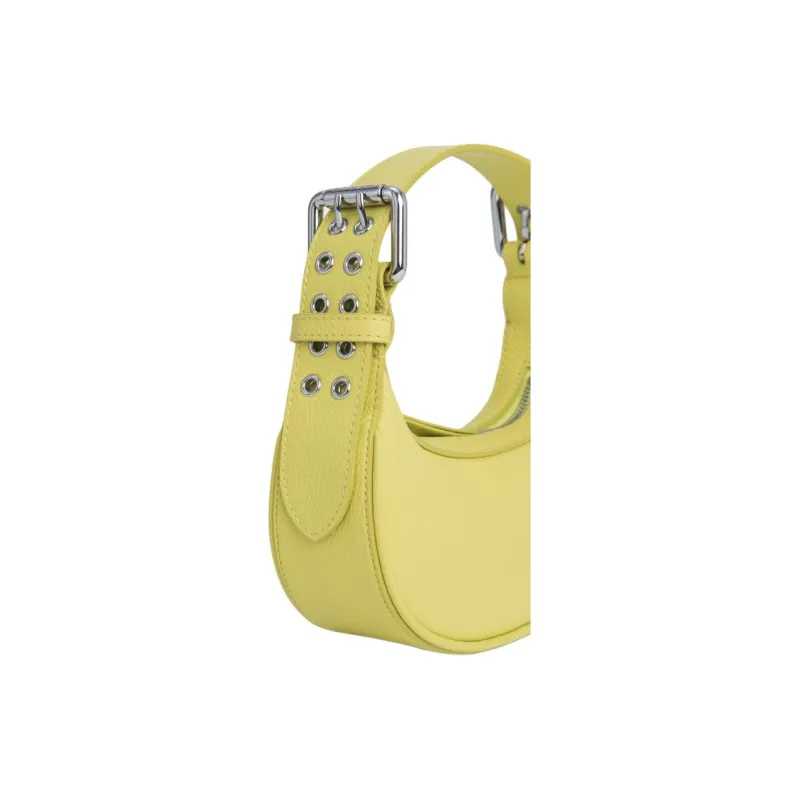 By Far Soho Grained Cow Leather One Shoulder Handbags Small Size Women's Yellow Apple-5
