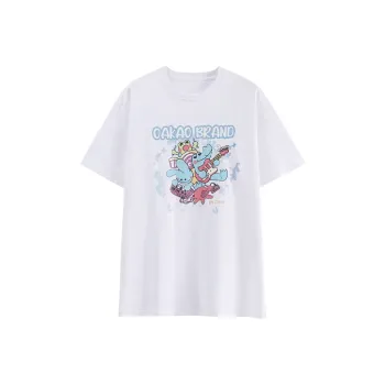 OAKAO Straight Elbow-Length Sleeved T-Shirt Unisex White
