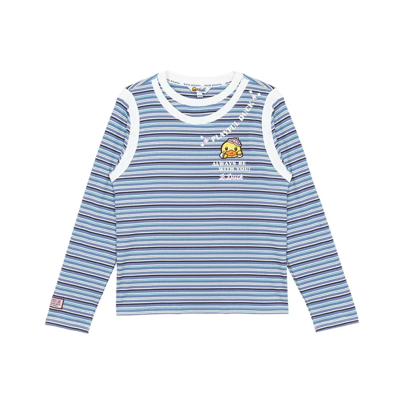 B.Duck T Shirt Women's Blue Stripes-0