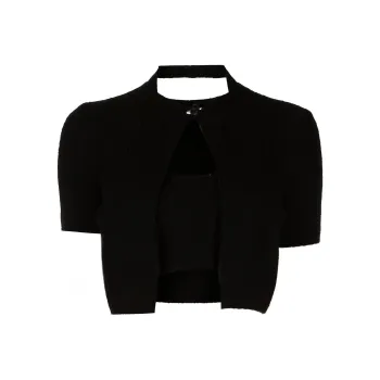 Alexander Wang Layered look Cropped Knitted Top
