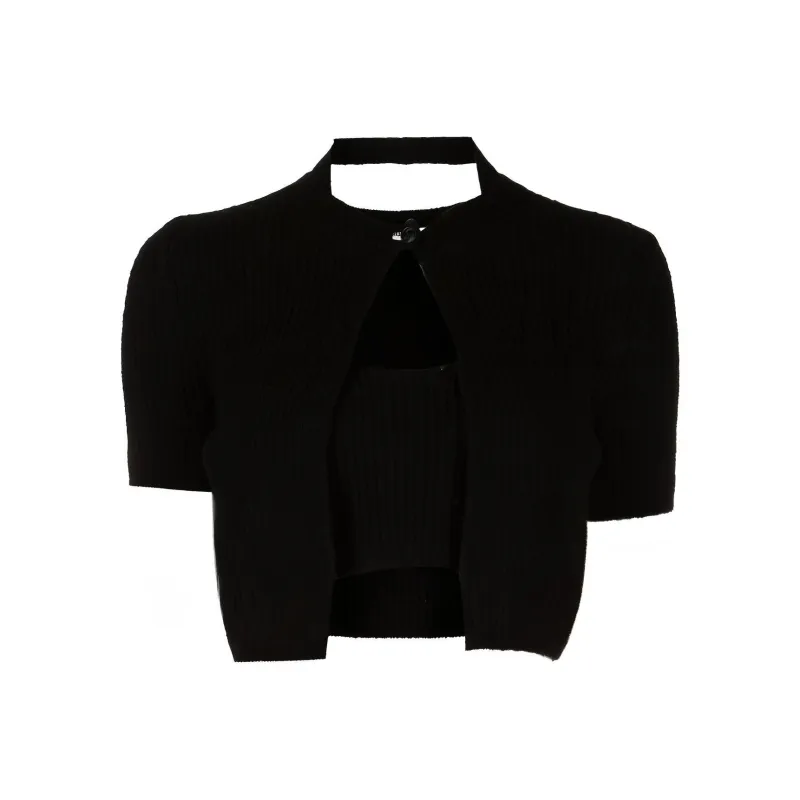 Alexander Wang Layered look Cropped Knitted Top-0