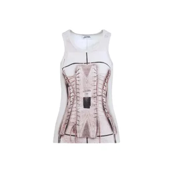 Jean Paul Gaultier Cage Trompe L'œil Printed Top