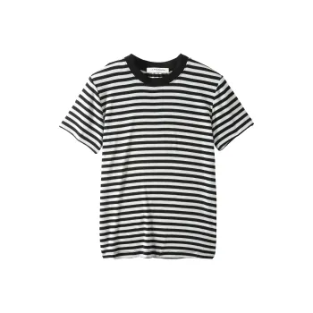 Le Alfashionline T Shirt Women's Black White Stripes