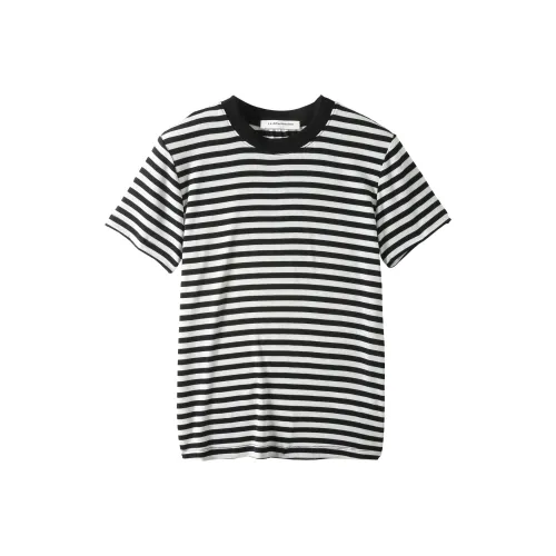 Le Alfashionline T Shirt Women's Black White Stripes