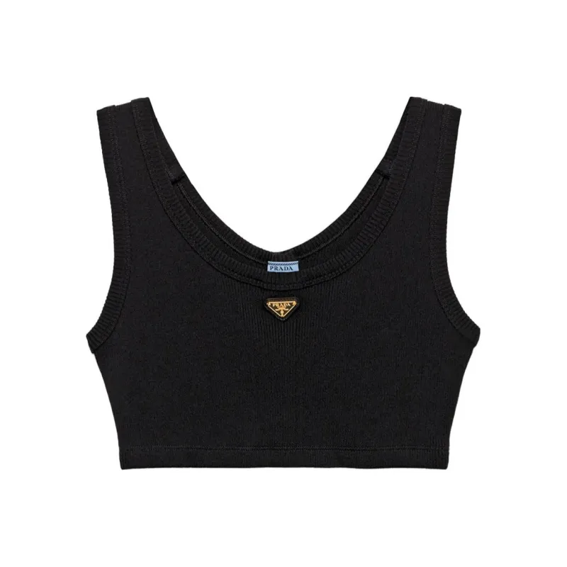 PRADA Triangle logo Tank Top-0