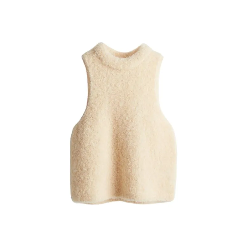 H&M Tank Tops Women's Light Beige-0