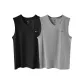 V-Neck 2 Pack (Black+Heather Gray) 2 Pcs, Easy to Wash and Cost-Effective!