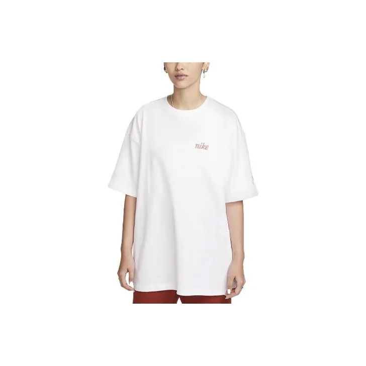 Nike Drop Shoulder Sleeve T Shirt Women's White-0