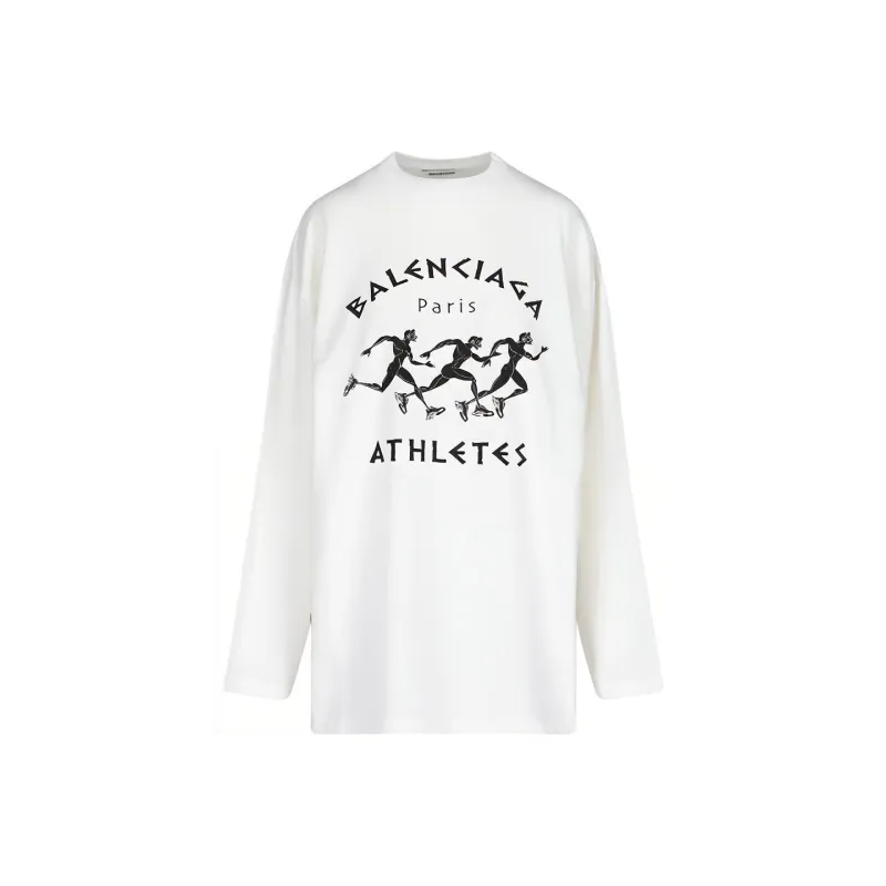 Balenciaga Athletes Logo Oversize Tee 'White/Black'-0