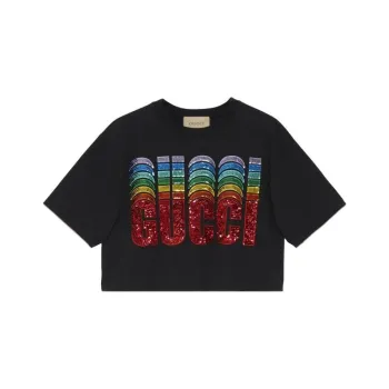 GUCCI Logo print Cropped T shirt