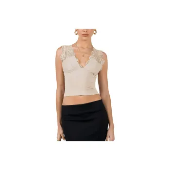 PRINCESS POLLY TYPHA TOP Tank Tops Women's BEIGE/Beige