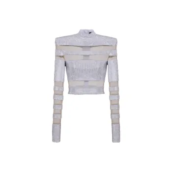BALMAIN T-Shirts Women's Silver
