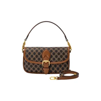 AQUASCUTUM PVC Spliced With Artificial Leather Crossbody One Shoulder Handbag Small Size Women's Coffee