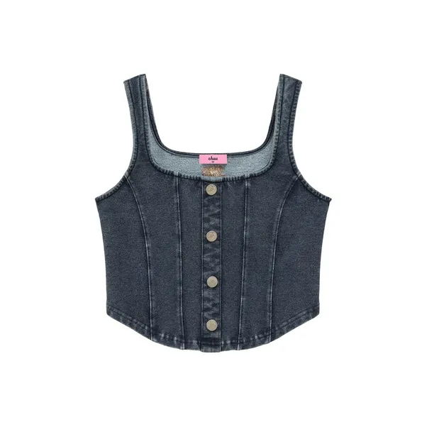 CHUU Tank Tops Women's Medium Denim Blue-0