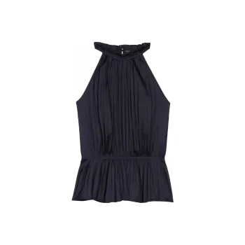 Maje Pleated Satin Top