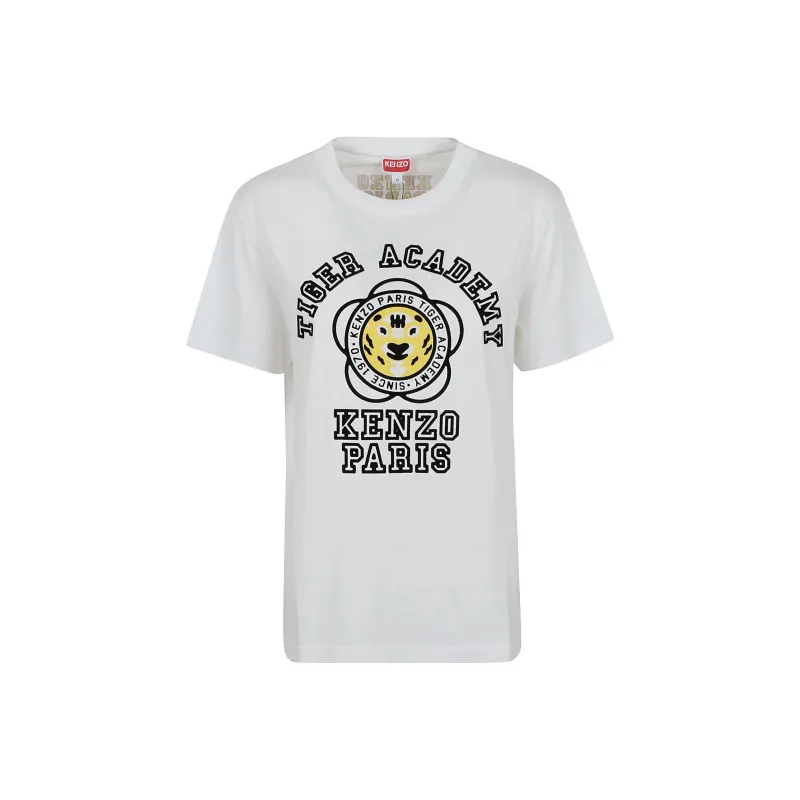 KENZO Logo Flocked Crewneck T-Shirt-0