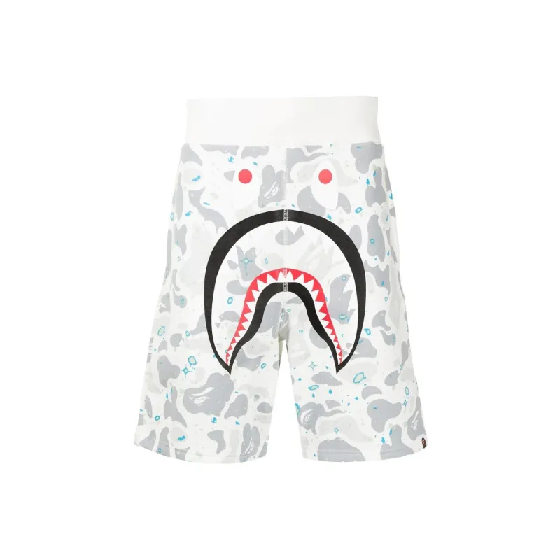 A BATHING APE Space Camo Shark Sweat Shorts-0