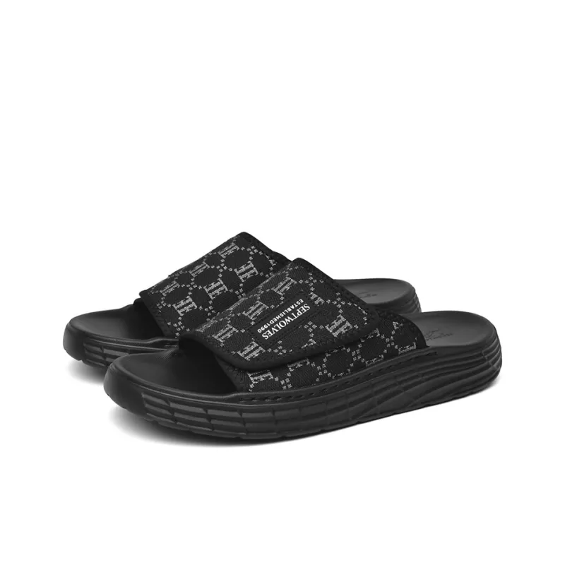 SEPTWOLVES Slip Resistant Quick Dry Cushioning Slide Slippers Men's-4