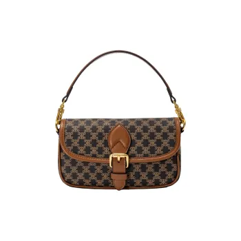 AQUASCUTUM PVC Spliced With Artificial Leather Crossbody One Shoulder Handbag Small Size Women's Coffee