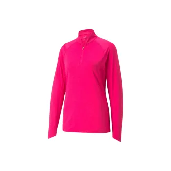 PUMA YouV Quarter-Zip Golf Pullover Women's T-Shirt Women's Rose Red