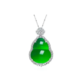 Diamond International Chalcedony Jade Pendants Women's