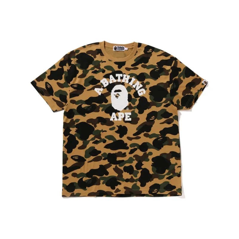 A BATHING APE Women's 1st Camo College Oversized Tee Green-4