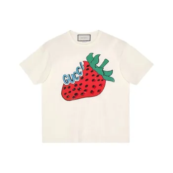 GUCCI Drop Shoulder Sleeve T Shirt Women's Ecru