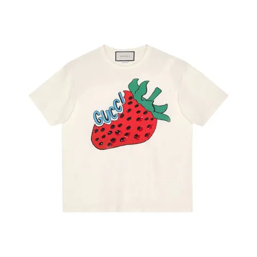GUCCI Drop Shoulder Sleeve T Shirt Women's Ecru