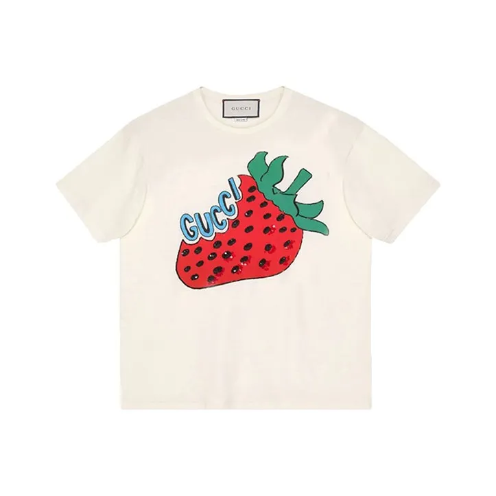 GUCCI Drop Shoulder Sleeve T Shirt Women's Ecru-0
