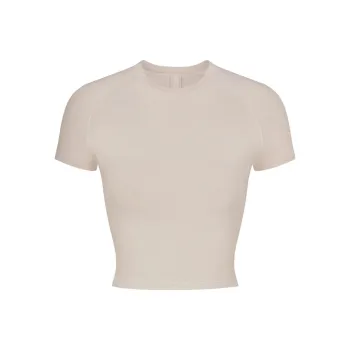 SKIMS T Shirt Women's STONE/Lime Gray