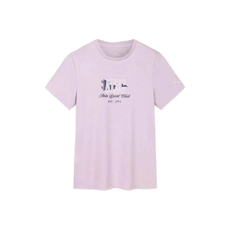Anta Life Collection T Shirt Women's Gray Wisteria Purple-0
