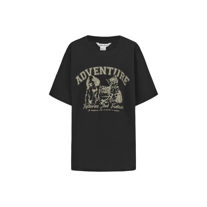 URBAN REVIVO T Shirt Women's Jet Black-0