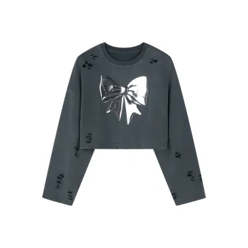 UOOYAA Crop Tops Women's Gray