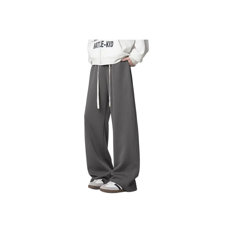 REXSHION Casual Pants Unisex White Heather Gray-5