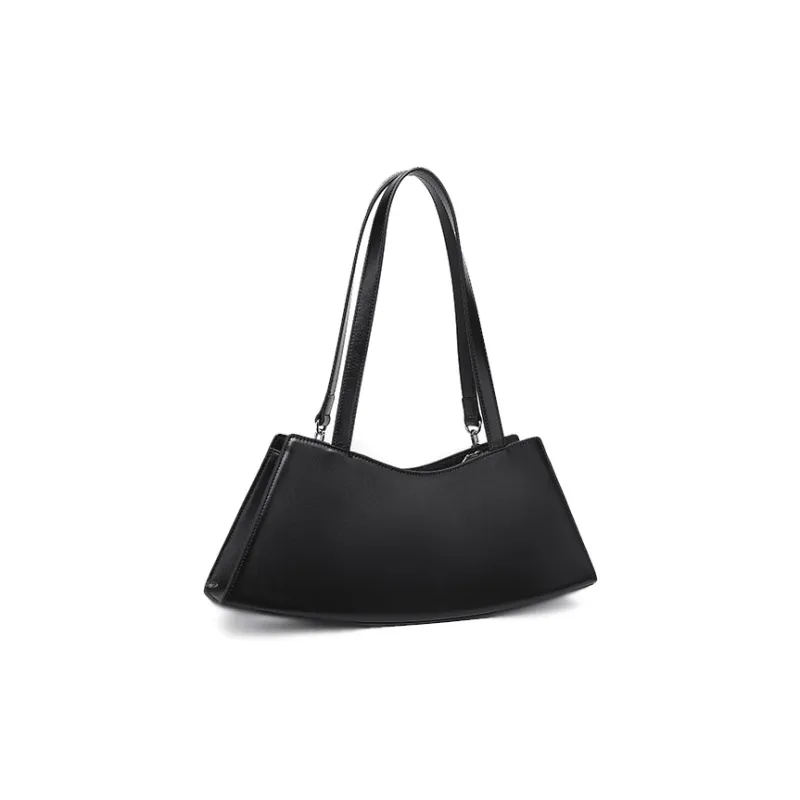 TangGuh Cow Leather Shoulder Bag Women's Obsidian Black/Fallen Blossom White-1