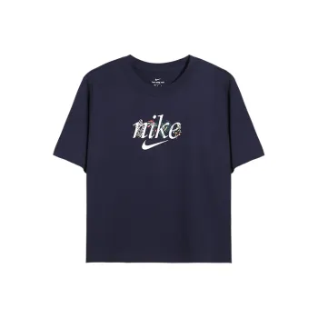 Nike Drop Shoulder Sleeve T Shirt Women's Navy Blue