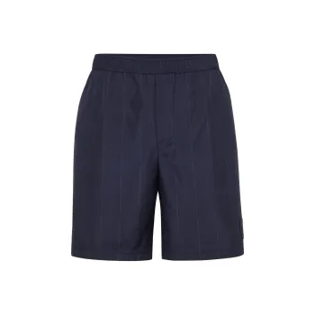 Brunello Cucinelli Logo Patch Striped Shorts