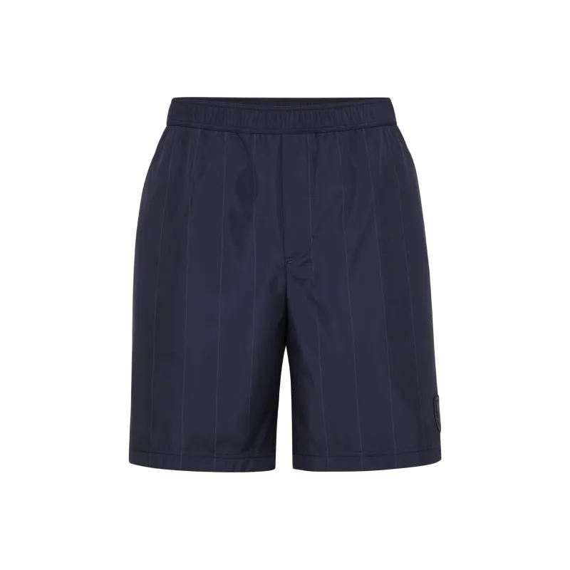 Brunello Cucinelli Logo Patch Striped Shorts-0